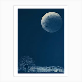 Moon Over A Field Art Print