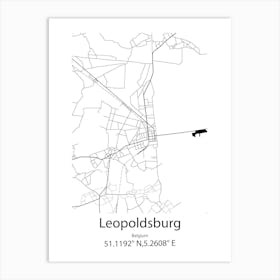 Leopoldsburg,Belgium Minimalist Map Art Print