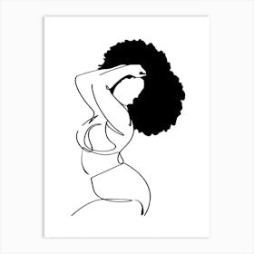 Nude With Afro Art Print