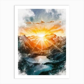 Sunrise In The Mountains 3 Art Print