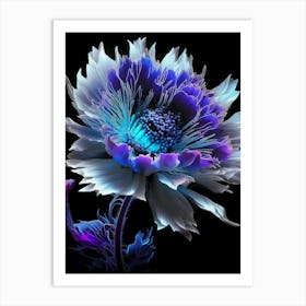 Blue Flower close up Art Print