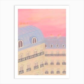 Paris, My Love, Dreamy Parisian Skyline At Sunset Art Print