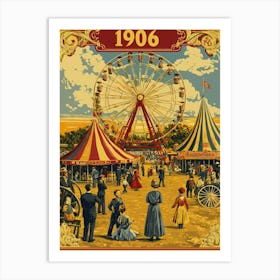 Aihrgdesign A Nostalgic Poster Of A 1906 Fairground Featuring 8d1835db 3453 402c 88d7 3f58b3bdb939 0 Art Print