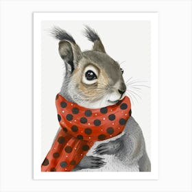 Squirrel In Scarf 1 Art Print