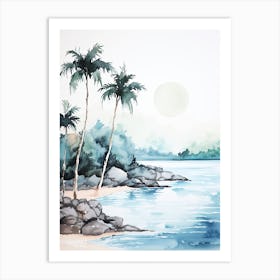 Watercolour Of Horseshoe Bay Beach   Bermuda 2 Art Print