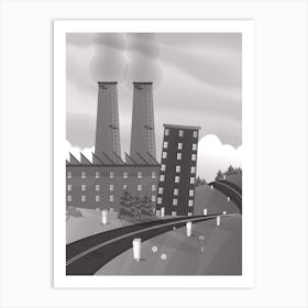 Cartoon Of Smokestacks Art Print