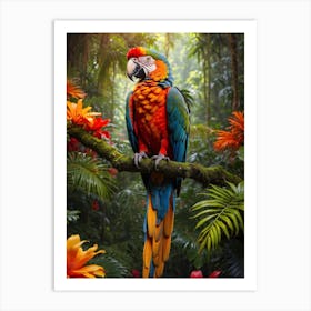 Parrot In The Jungle Art Print