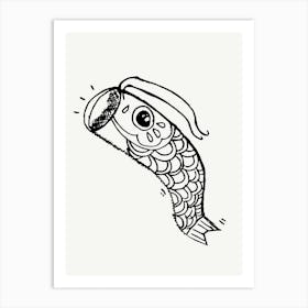 Koi Fish Japan Drawing Illustration Art Print