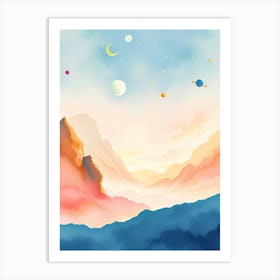 Watercolor Landscape Painting 77 Art Print