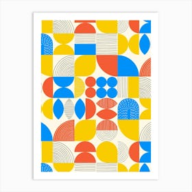 Modern Art Geometric Shapes Primary Colors 1 Art Print