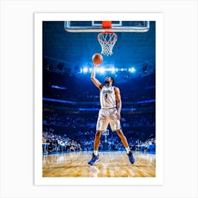 Court Arena Sport Basketball Professional Game Net Ball Point Action Background Man Prof (1) 2 Art Print