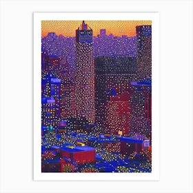 Newark, City Us  Pointillism Art Print