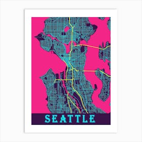 Seattle Map Poster 1 Art Print