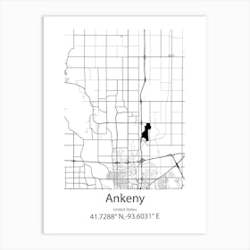 Ankeny,United States Minimalist Map Art Print