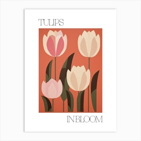 Tulips In Bloom Flowers Bold Illustration 2 Art Print