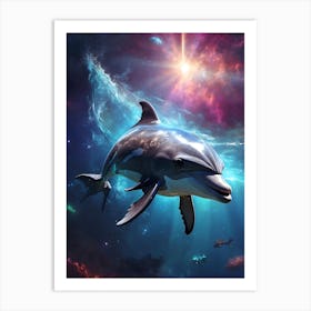 Space Dolphin Art Print