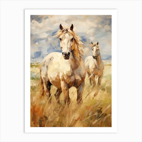 Horses Painting In Wyoming, Usa 1 Art Print