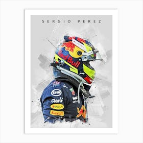 Sergio Perez Red Bull Drawing Graffiti Art Print