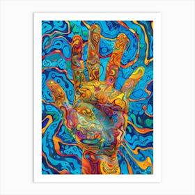 Abstract Psychedelic Hand Painting Art Print