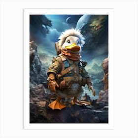 Duck In Space Art Print