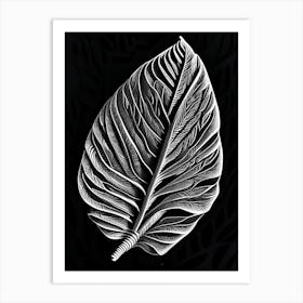 Plantain Leaf Linocut 3 Art Print