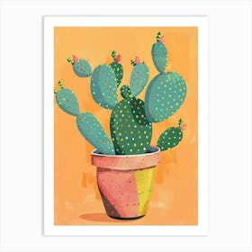 Easter Cactus Plant Minimalist Illustration 11 Art Print