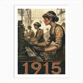 Aihrgdesign A Vintage Poster Showing Women Working In Factori 293d9267 6b65 41e4 B795 1138c47f329c 2 Art Print