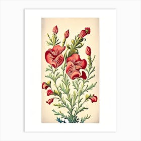 Snapdragon 3 Floral Botanical Vintage Poster Flower Art Print