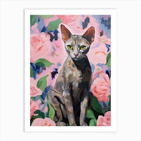 A Sphynx Cat Painting, Impressionist Painting 4 Art Print