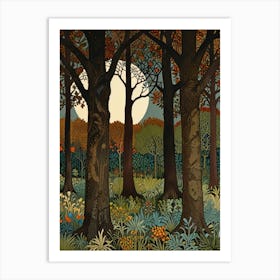 William Morris Moonlight In The Woods 112 Art Print