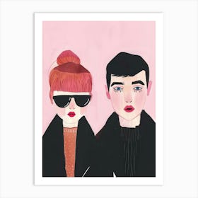 Illustration Of A Couple 1 Art Print