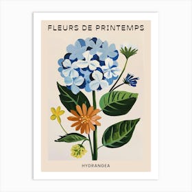 Spring Floral French Poster  Hydrangea 2 Art Print