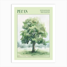 Pecan Tree Atmospheric Watercolour Painting 2 Poster Art Print