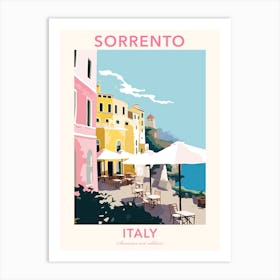 Sorrento, Italy, Flat Pastels Tones Illustration 1 Poster Art Print
