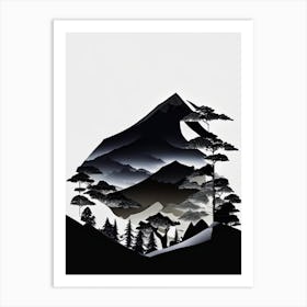 Fuji Hakone Izu National Park Japan Cut Out PaperII Art Print