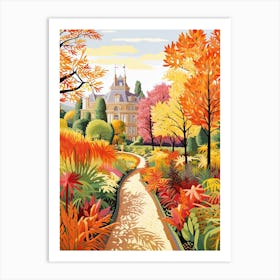 Royal Botanic Gardens, Melbourne, Australia In Autumn Fall Illustration 2 Art Print