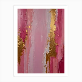 Gold And Pink Abstract Painting 1 Art Print