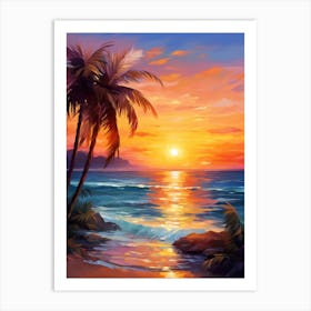 Sunset At The Beach 5 Art Print