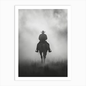 Cowboy In The Fog Poster