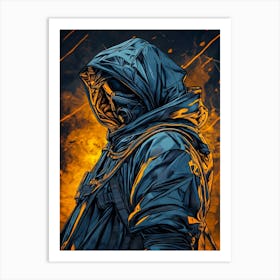 Soldier In Flames Art Print