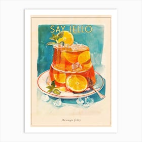 Retro Orange Jelly Vintage Cookbook Inspired 2 Poster Art Print