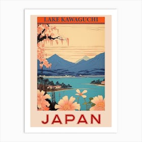 Lake Kawaguchi, Visit Japan Vintage Travel Art 1 Poster Art Print
