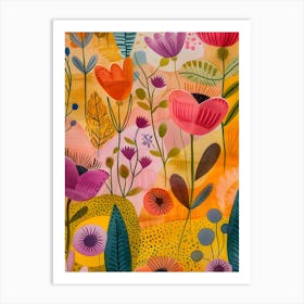 Colorful Flowers Painting Art Print