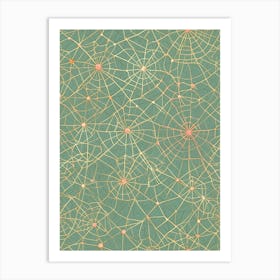 Golden Spider Web Art Print