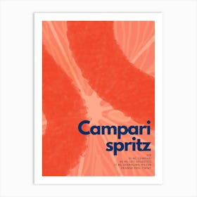 Orange Campari Spritz Cocktail Art Print