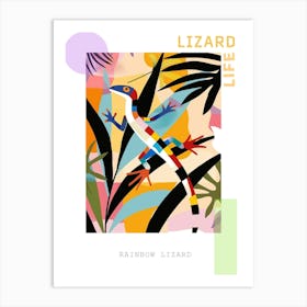 Colourful Rainbow Lizard Modern Abstract Illustration 2 Poster Art Print