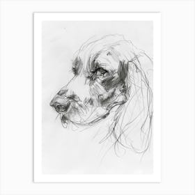 Cocker Spaniel Dog Charcoal Line 3 Art Print