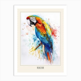 Macaw Colourful Watercolour 3 Poster Art Print