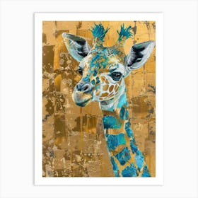 Baby Giraffe Gold Effect Collage 4 Art Print