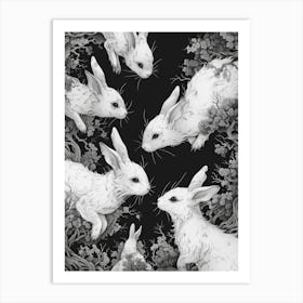 Rabbits In The Forest Art Print